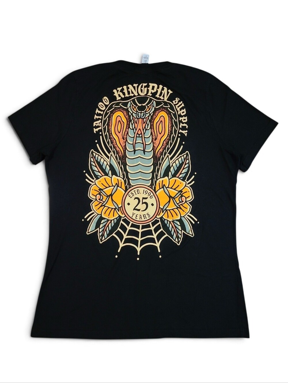 Women's Traditional Tattoo Supply Tee Shirt With Rose And Cobra Med Kingpin